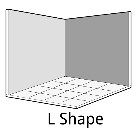 L-shaped exhibition stand