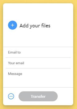WeTransfer Add New Files Box