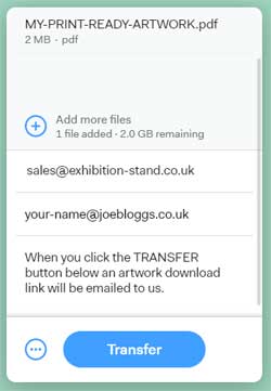 WeTransfer completed transfer box