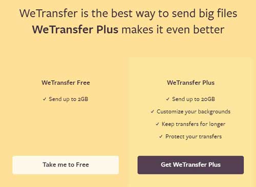WeTransfer Take Me To Free